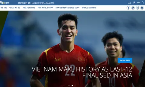 Việt Nam trở thành 'vedette' trên trang chủ FIFA