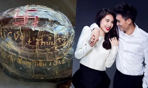 Mẹ Thủy Tiên gây tranh cãi khi khắc tên Thủy Tiên - Công Vinh lên mai rùa phóng sinh