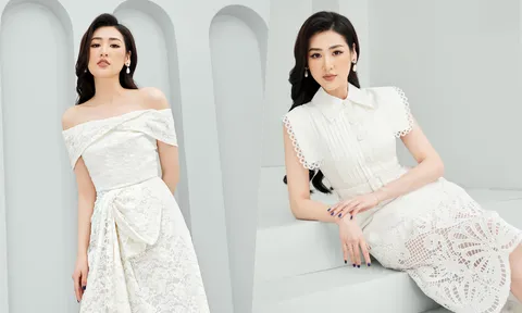 Á hậu Tú Anh khoe đường cong với đầm trắng