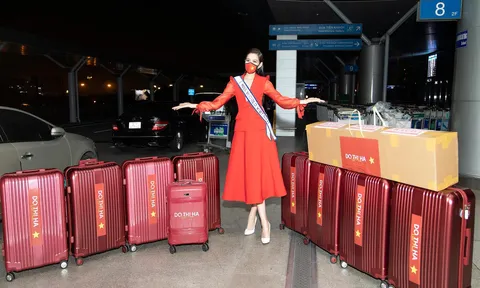 Đỗ Thị Hà mang theo 200kg hành lý đến Miss World 2021